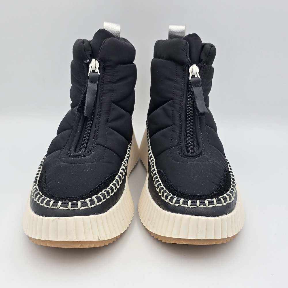 NWOT Dolce Vita Devlin Platform Zip-Up Sneakers, Black Nylon, Women's 8 - Picture 2 of 14